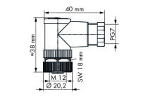 Konfek. konektory 4pól. Úhlová zdířka M12 WAGO 756-9215/040-000