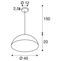 FORCHINI M 40, závěsné svítidlo, E27, dé