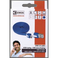 Kabel USB 2.0 A/M-MICRO B/M 1M modrý Emos SM7001B