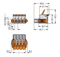 1vodičová pružinová svorkovnice, Páčka, Push-in CAGE CLAMP, Světle šedá