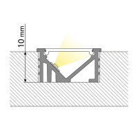 Vestavný hliníkový profil VK černý 21x11mm, včetně mléčného difuzoru, 2m