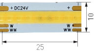 LED pásek LED STRIP CCT COB608/14W/m IP20 Ra90 24V 30m 1320lm/m GREENLUX GXLS630