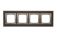 Rámeček 4 -násobný Simon 54 Nature, IP20/IP44, dřevěný zlaté wenge DRN4/85