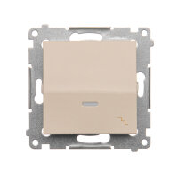 Přepínač střídavý, s orientačním LED, řazení 6So, 10AX, 250V krémová