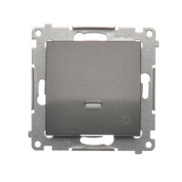 Ovladač zapínací SVĚTLO, s orientačním LED, 1/0 So,16AX, 250V antracit mat