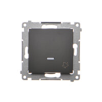 Ovládač zapínací ZVONEK, s orientačním LED, 1/0 So, 16AX 250V, černá matná