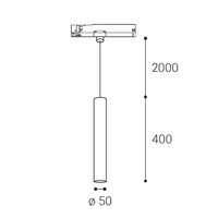 Lištové svítidlo TRACK MIKY 40 Z, B TRIAC 10W 3000K černá LED2 7091833DT