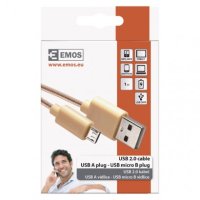 Nabíjecí a datový kabel USB-A 2.0/micro USB-B 2.0, 1 m, zlatý EMOS SM7006Y