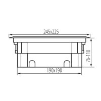 Plastová krabice do podlahy BIURO+ 6xM45 - pro libovolný materiál 28302 Kanlux