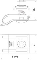 OBO RK-FIX VA Žlabová svorka s pružinou 2x8 / 2x6mm Nerez ocel