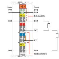 4kanálový binární výstup DC 24V 0,5 A světle šedá WAGO 750-516
