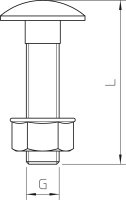 3175608 FRSB M8x35 A2 Šroub s půlkulatou