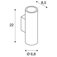 ENOLA B dvousmerna bila 230V GU10 2x50W SLV 151801