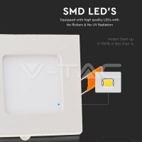 V-TAC 4863 6W LED Premium Panel Downlight - Square Warm White, VT-607