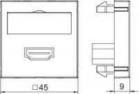 OBO 6104832 multimediální nosič HDMI MTG-HD F AL1