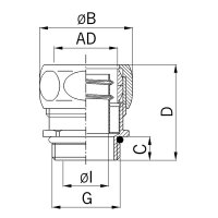 Hadicová vývodka mosazná, pro průměr 56,0mm, závit Pg48 AGRO 5011.128.048