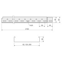 Kabelový žlab 50x250x1,00 sendzimir (Mars) KOPOS NKZI 50X250X1.00_S