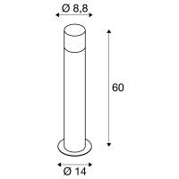 GRAFIT E27 60 Pole round, nástěnné přisazené svítidlo antracit    SLV 1006181