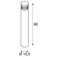 VAP SLIM 90cm 230V E27 zarovka 20W IP44 SLV 230069