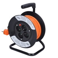 4z prodlužovací přívod - na bubnu, 15m, oranžový kabel, 3x 1,0mm2 SOLIGHT PB22O