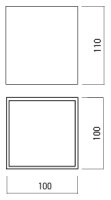 XSMOOTH SQ. CEILING FITTING 10W 110-240V