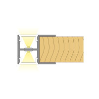 Nástěnný hliníkový profil NA 27x19mm bez difuzoru 1m MCLED ML-761.104.74.1