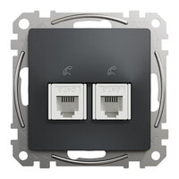 Sedna D/E Telefonní zásuvka 2xRJ11, Antracit SCHNEIDER SDD114492