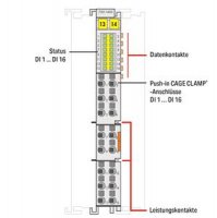 16kanálový binární vstup DC 24V 3 ms světle šedá WAGO 750-1405