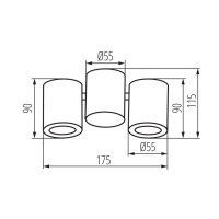 Stropní bodové svítidlo BLURRO 2xGU10 CO-B KANLUX 32952