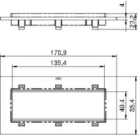 OBO T8NL P105 9011 Krycí deska 3 nás. Modul 45 pro T4L/T8NL grafitově černá