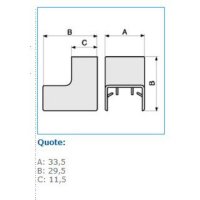 AIM 30X10 W 03023 Pevný vnitřní roh pro minikanály 30x10 - bílá IBOCO B03023
