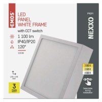 LED přisazené svítidlo NEXXO, čtvercové, bílé, 12,5W, se změnou CCT EMOS ZM6133