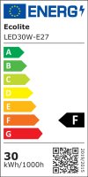 LED zdroj E27, 30W, 5000K, 2400lm ECOLITE LED30W-E27/5000
