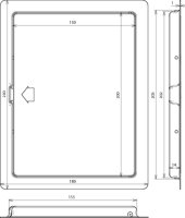 Revizní dvířka FeZn 230x180mm zavírání zacvaknutím DEHN 476100