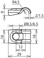 Příložka k zašroubování do zdi - DEHNQUICK nerez pro prům. 6-10mm, B 8,5mm