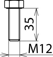 Šroub se 6-ti hrannou hlavou DIN 933 M12x35mm NIRO DEHN 561935