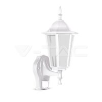 Garden Wall Lamp With Sensor E27 Matt Wh