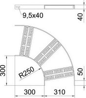 OBO SLZB 90 300 SG Oblouk 90° pro kabelový žebřík SL B310mm Ocel základní nátěr