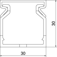 OBO HFVDK3030 Propojovací kanál LK4H bezhalogenový 30x30x2000 světle šedá