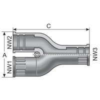 Trubkový rozdělovač YTPE-F-36/36/48 Y-distributor černá MURRPLASTIK MR-83701888
