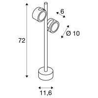 SITRA SL 360 venkovní stojací lampa dvě žárovky TCR-TSE IP44 antracit max. 18 W
