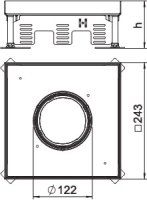 OBO RKFN2 9 VMSL1N21 Čtvercová kazeta SL pro tubus 243x243x100 Nerez ocel