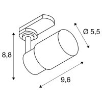 PURI 2.0 Tube, 3~ spot, GU10, 1x max. 6W, černá SLV 1008266