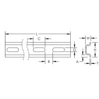 Derovany ocelovy profil symetricky PDR7 5,2x25, 2 metry, 557855