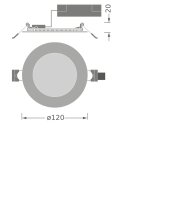 DOWNLIGHT SLIM ROUND 120 E 8W 840 WT LEDVANCE 4099854491962