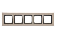 Rámeček 5 -násobný Simon 54 Nature, IP20/IP44,, beton světlý/antracit DRN5/93