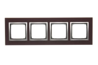 Rámeček 4 -násobný Simon 54 Nature, IP20/IP44, skleněný lákavá švestka DRN4/89