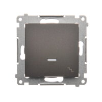 Přepínač střídavý, s orientačním LED, řazení 6So, 16AX 250V, hnědá matná