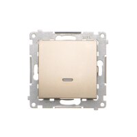 Přepínač střídavý, s orientačním LED, řazení 6So, 16AX 250V, zlatá matná