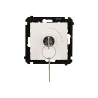 Spínač jednopólový na klíč, 2 polohový, řazení 0-1, 5A/250 V světle šedá matná